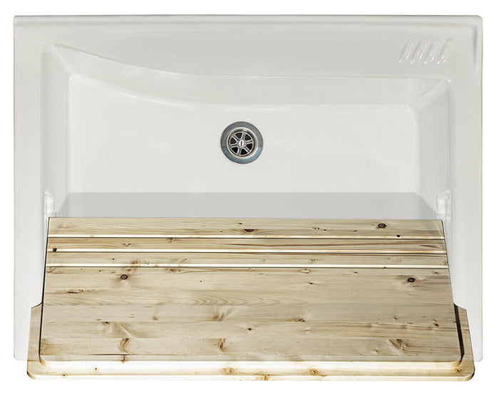 Mobile Lavatoio 83x60x87 cm 2 Ante Asse in Legno Montegrappa Acqua Edilla Bianco