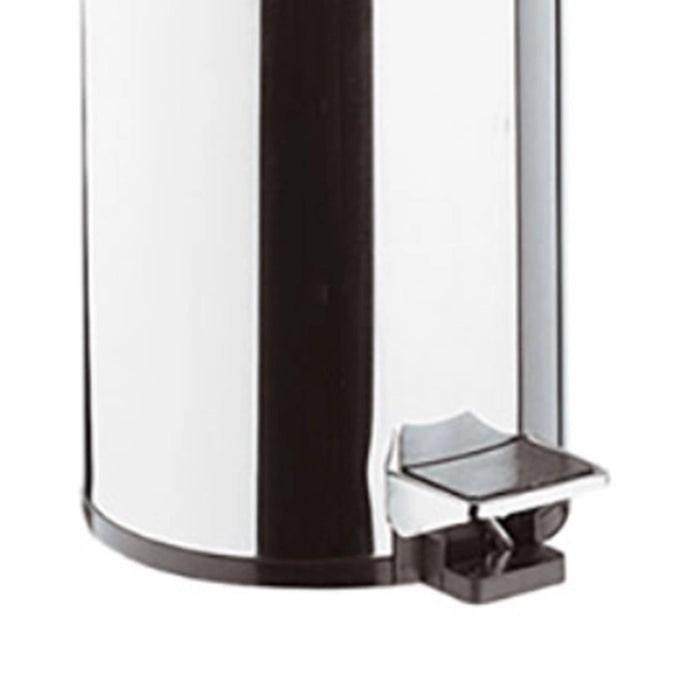 Pattumiera cilindrica 26 cm cromata con apertura a pedale