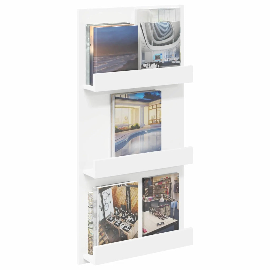Scaffale per riviste con lo scaffale Bianco 51 x 11 x 102 cm 899503