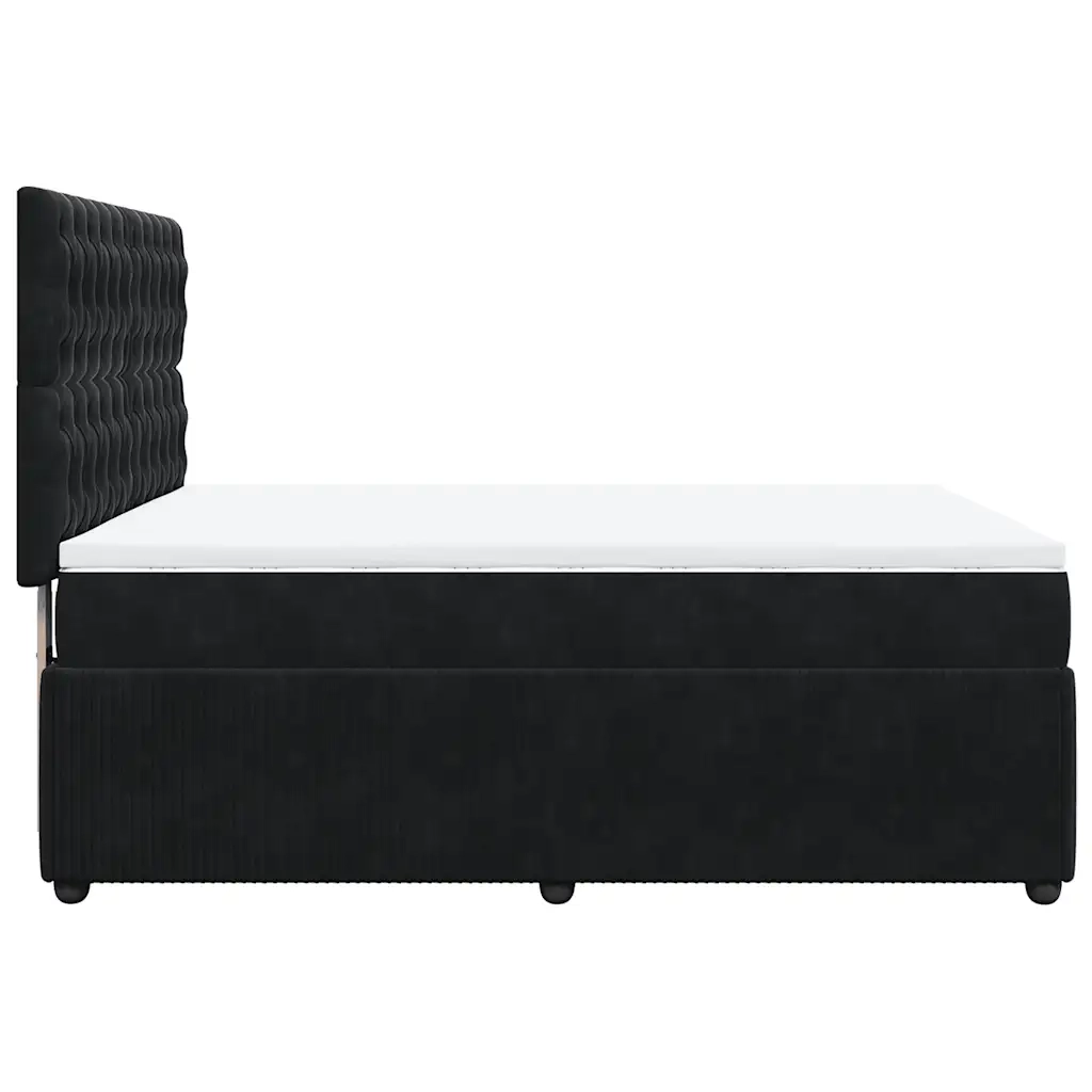 Giroletto a Molle con Materasso Nero 140x200 cm in Velluto 3294666