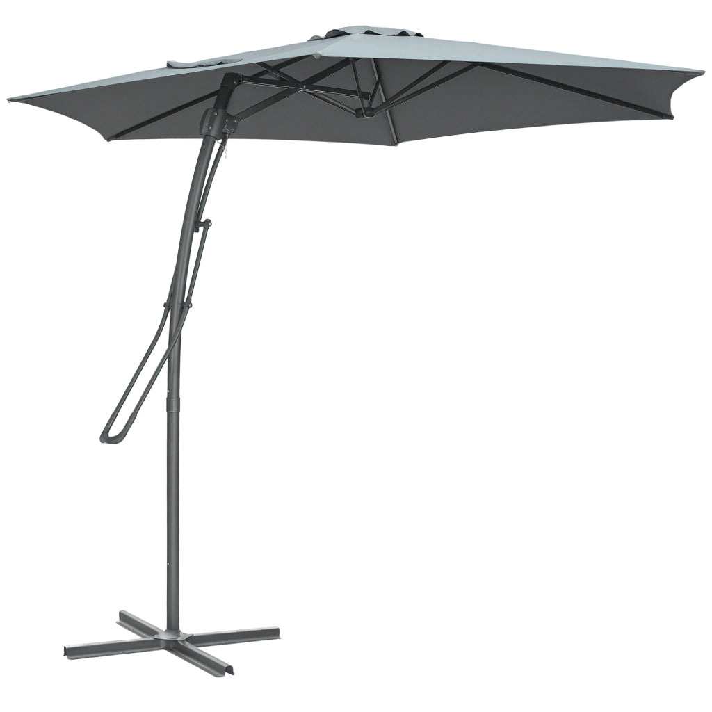 Ombrellone da Giardino ?293cm con Base a Croce ¨C zephmum ¨C Grigio Scuro Antracite