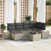 Set Divano da Giardino 7 pcs Grigio chiaro polyrattan 3347142