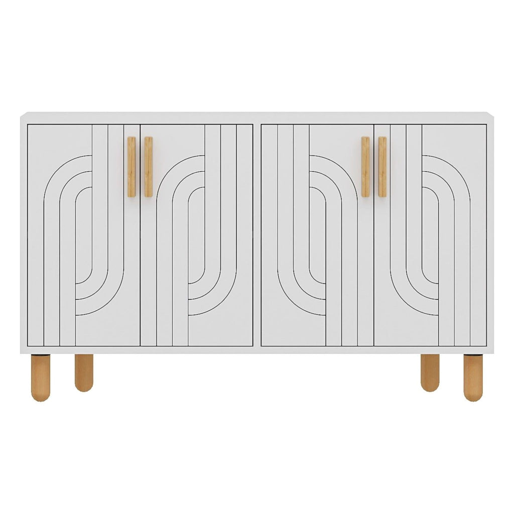 Madia Venerina, Credenza 2 Ripiani, 120x30x74h cm Bianco
