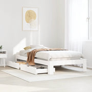 Giroletto senza Materasso-Struttura Letto Bianco 90x200 cm Legno Massello Pino 807518