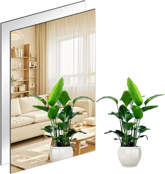 Specchio decorativo adesivo 30x40cm HD - Specchio adesivo per la parete - Specchio in acrilico - Sticker per la parete - Installazione senza residui - Dimensioni 30x40cm - Modello HD
