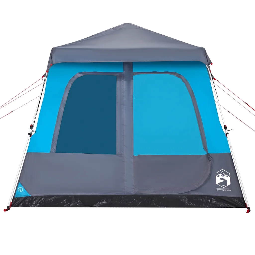 Tenda Familiare a Cupola 8 Persone-Tenda da campeggio Blu a Rilascio Rapido