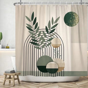 Douchegordijn Boho con Arte Astratta, Impermeabile e Lavabile, 180 x 200 cm