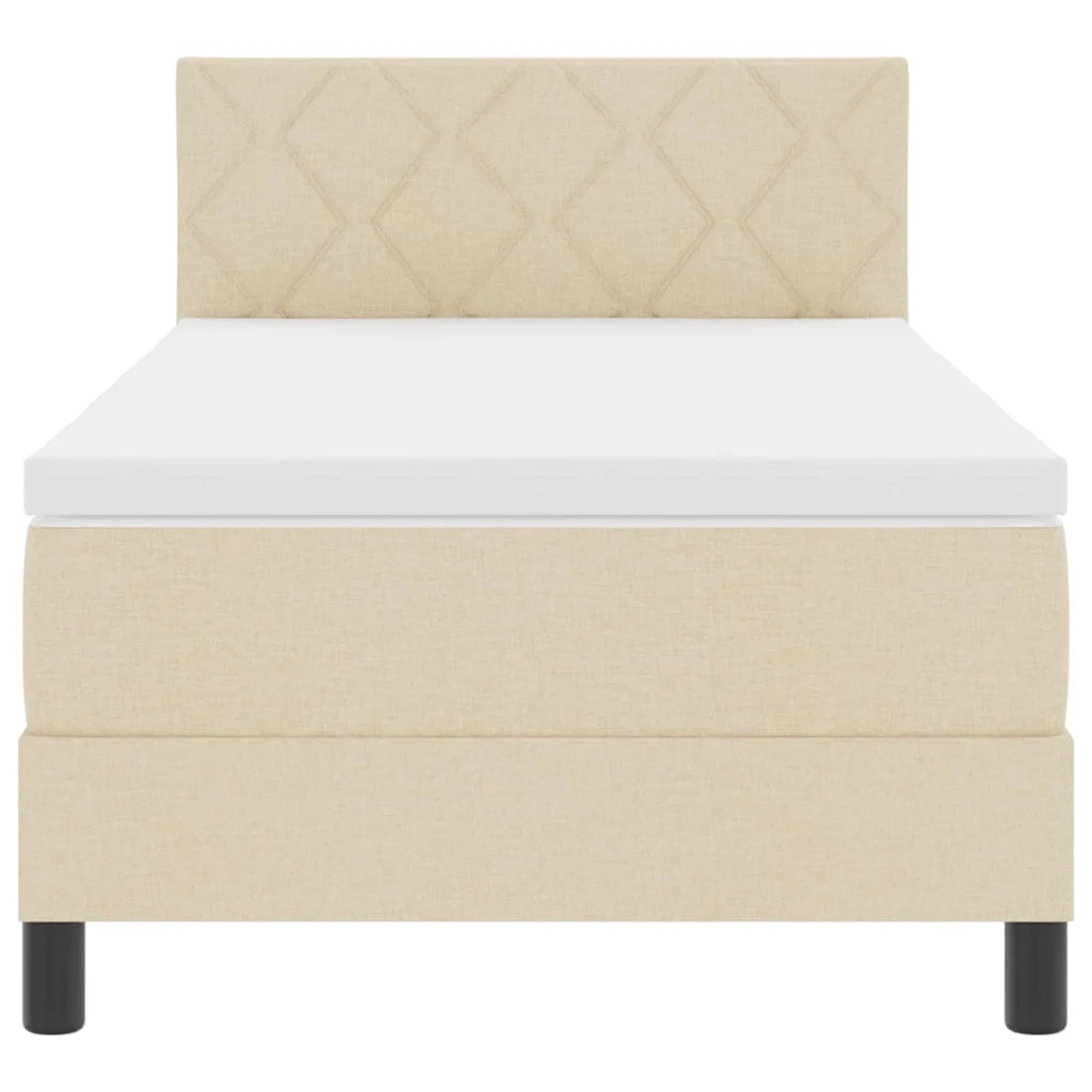 Letto a molle con materasso con led Crema 90 x 200 cm Tessuto 3342259