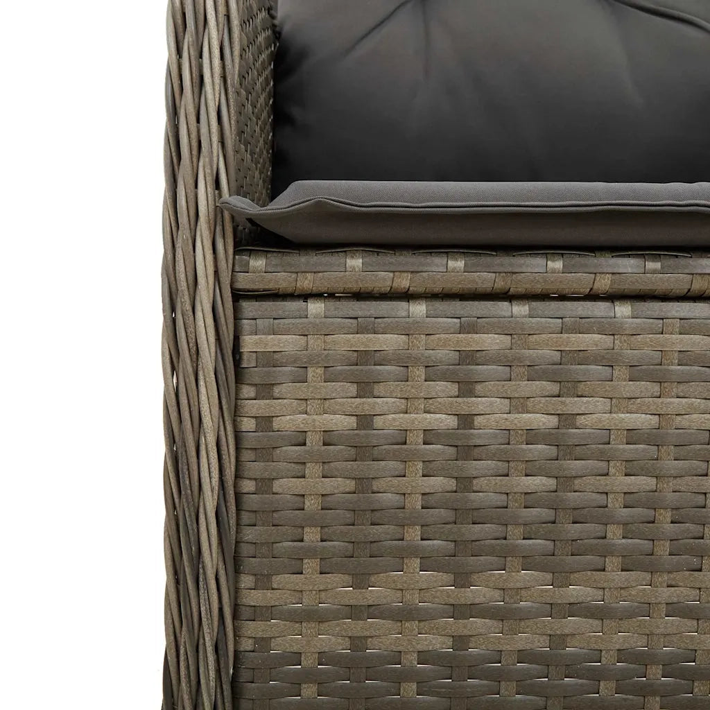 Set BistrÃ² da Giardino 7 pz con Cuscini in Polyrattan Grigio