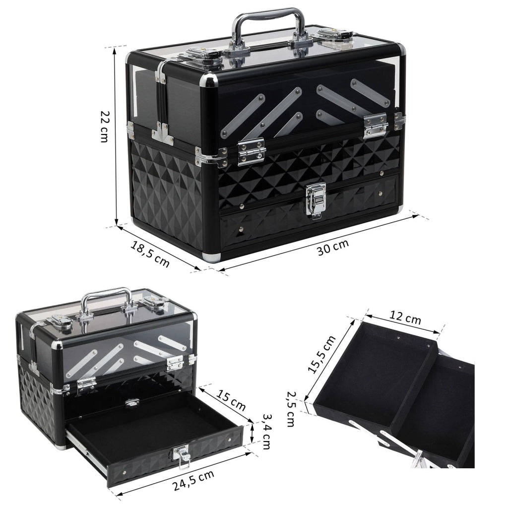 Cofanetto per trucco ¨C Zephmum ¨C Nero 30x18x22 cm