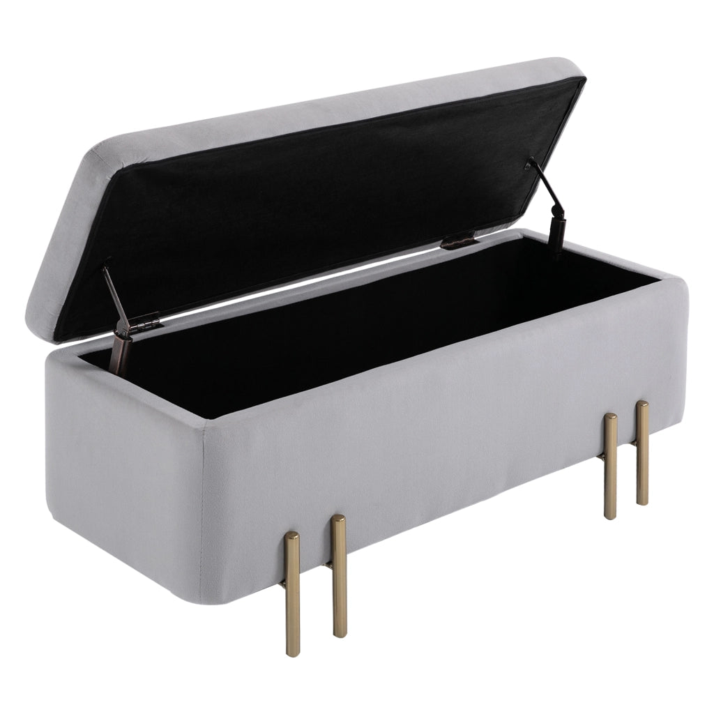 Panca Contenitore Imbottita ¨C Zephmum ¨C Grigio 100x40x42 cm