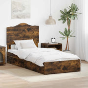 Letto con Contenitore con testiera Rovere fumé 100 x 200 cm