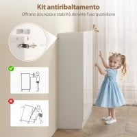 Scarpiera Slim da Ingresso per 25-30 Paia di Scarpe con Ante a Chiusura Ammortizzata, Bianco Lucido