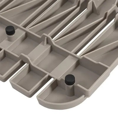 Pedana doccia antiscivolo 80x50 cm tortora con effetto legno in plastica