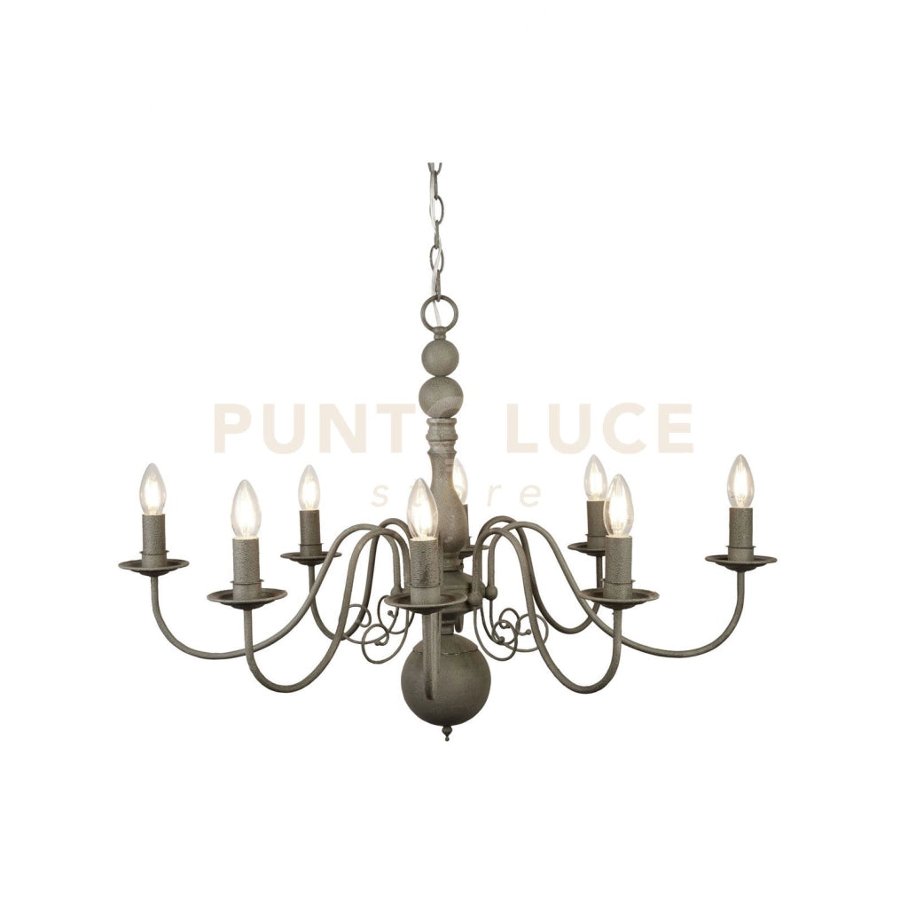 Greythorne 8Lt Pendant - Metallo grigio testurizzato