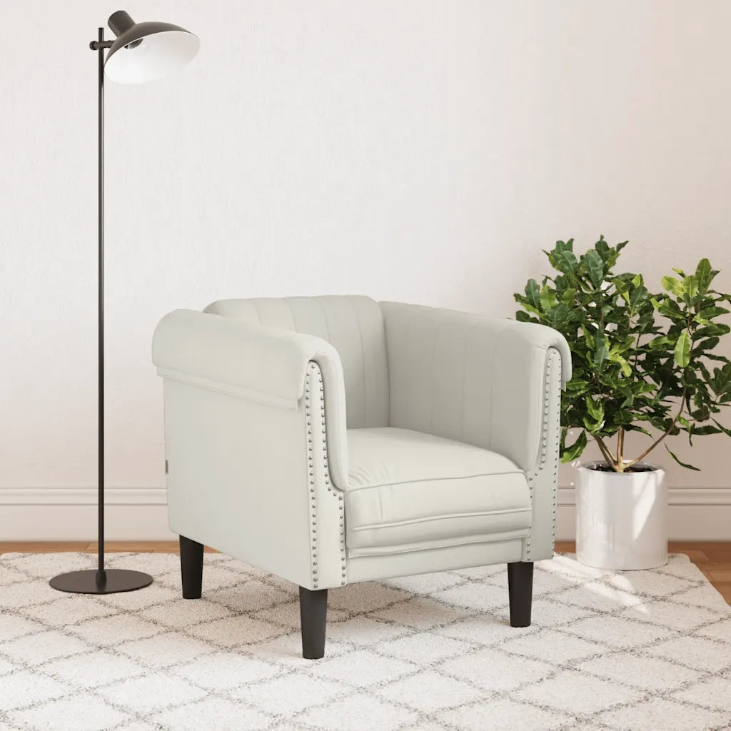 Poltrona | Sedia Relax Crema in Velluto