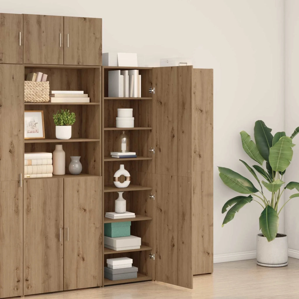 Credenza 2 pz | Madia | Buffet da pranzo | Armadio da pranzo Rovere artigianale 50 x 42,5 x 185 cm