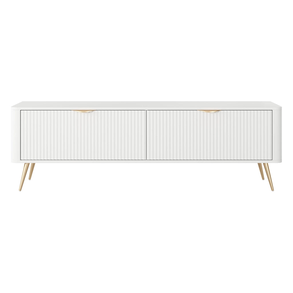 Kalase, Mobile Porta tv 2 Ripiani, 163x38x51h cm Bianco