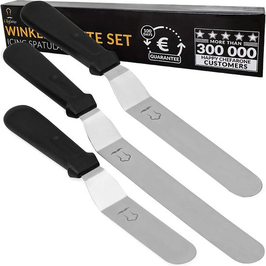 Set di palette angolari in acciaio inossidabile - accessori per torte - 3 pezzi - 26 a 36 cm