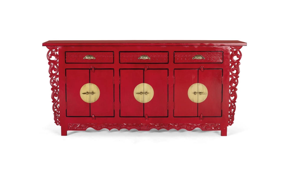 Credenza con 6 ante e 3 cassetti in legno di mango