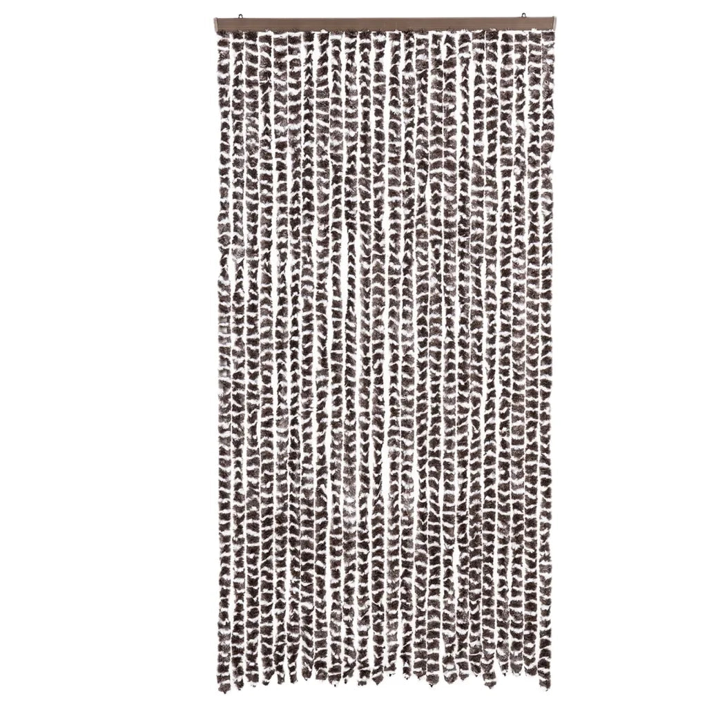Tenda Antimosche-Zanzariera Marrone e Bianca 100x200 cm in Ciniglia