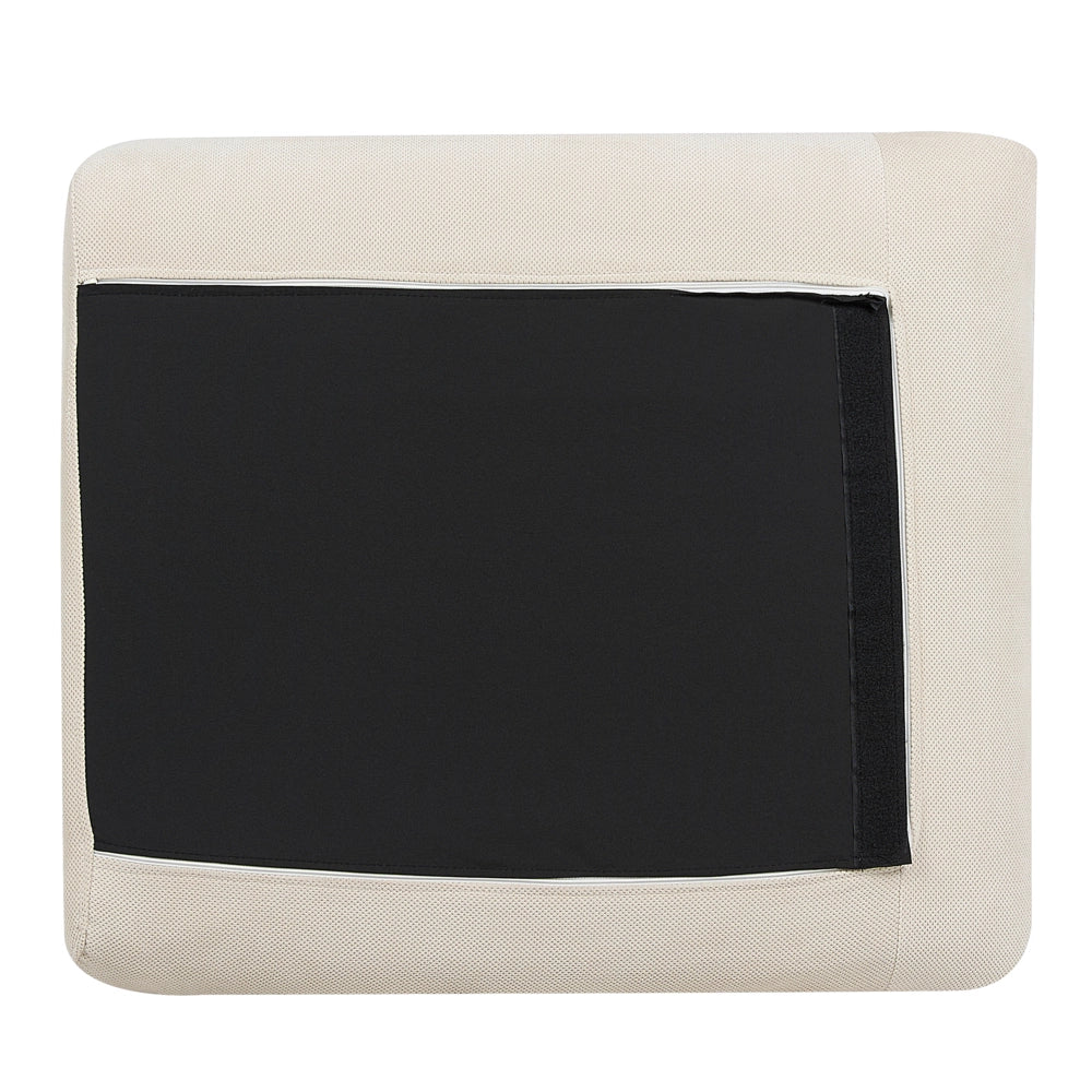 Poltrona moderna in tessuto beige chiaro con gambe nere Stile Retrò Moderno
