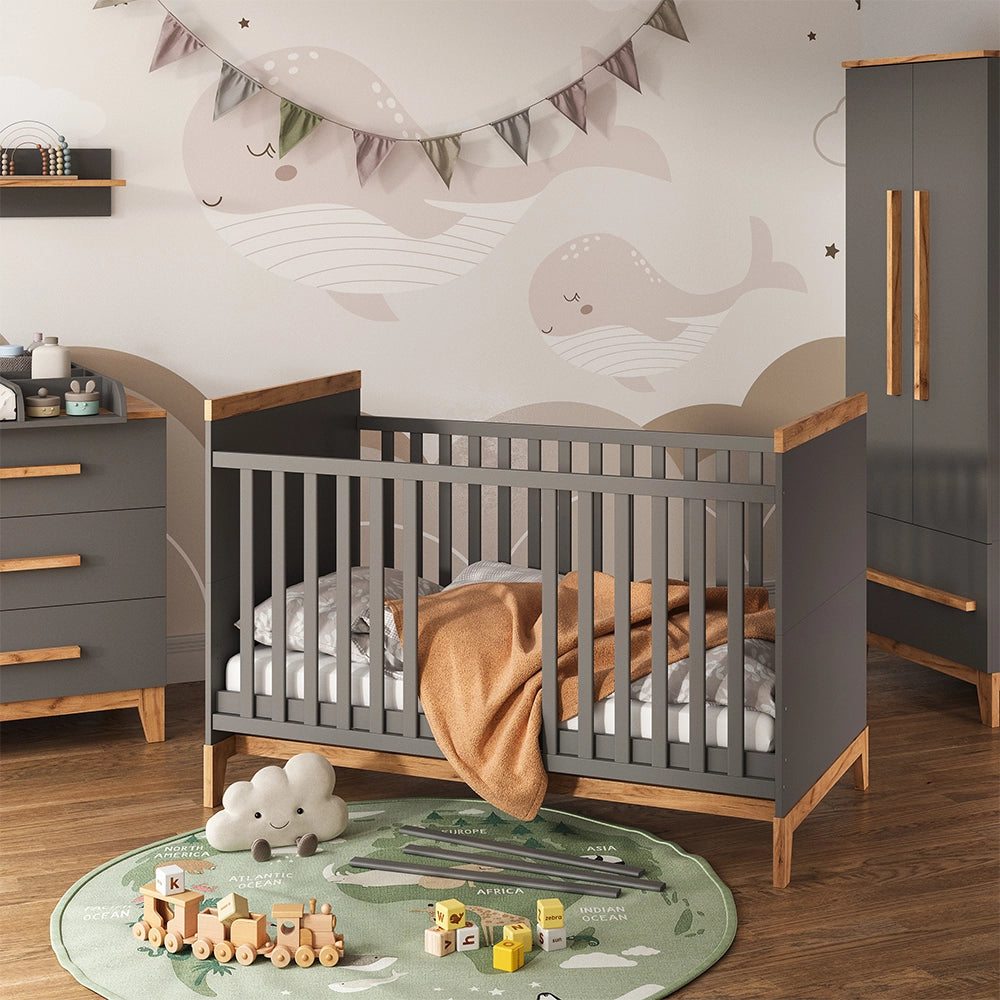 Vitalispa culla neonato Grigio/Artisan 70x140 cm