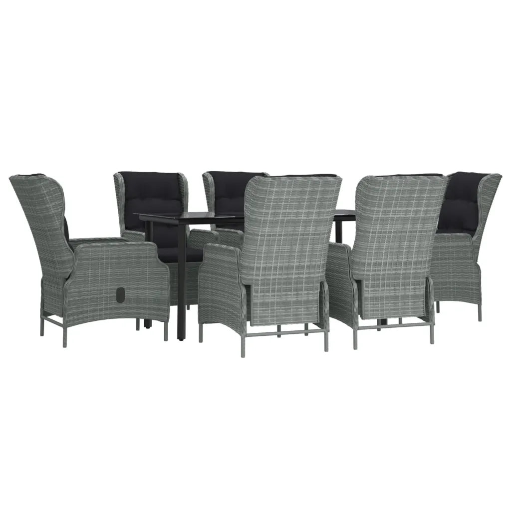 Set da Pranzo da Giardino 7 pz Grigio Chiaro in Polyrattan 3156795