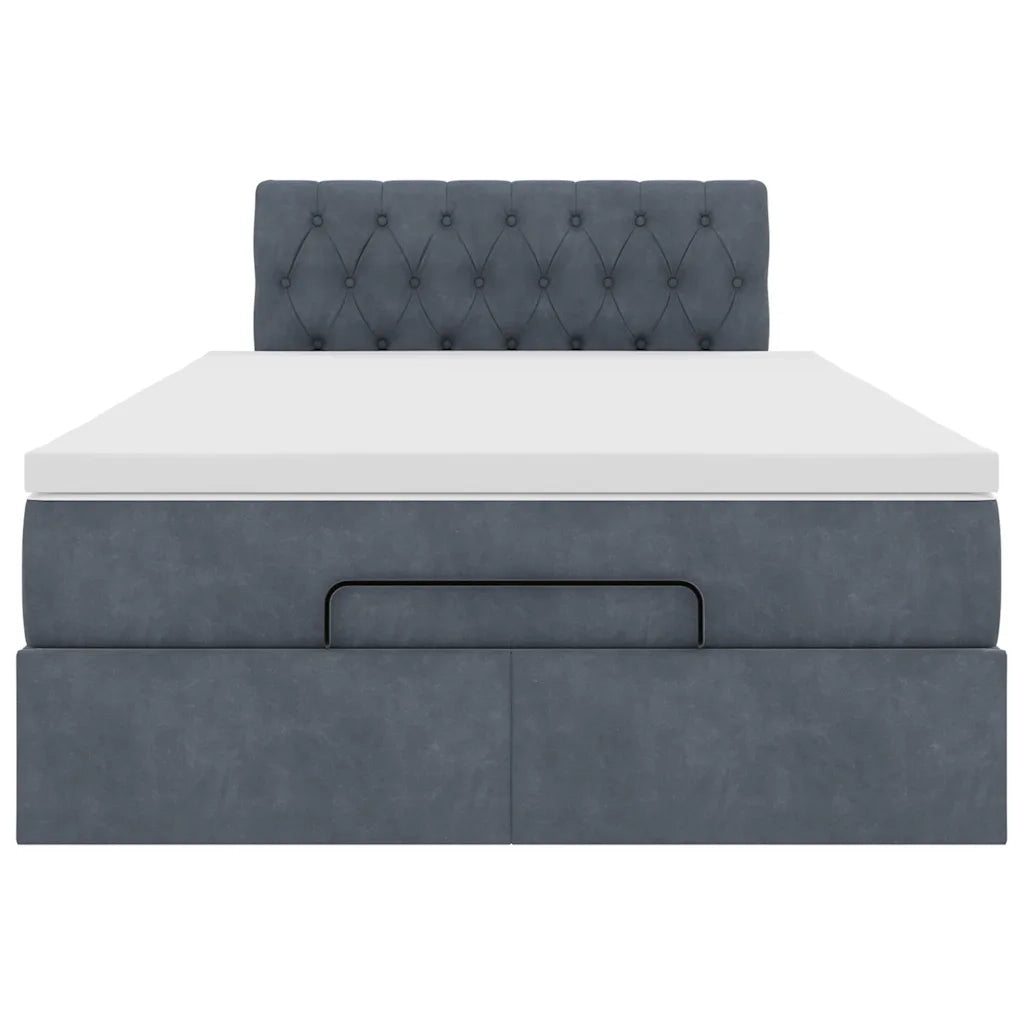 Struttura Letto Pouf con Materasso 120x200 cm Velluto 3311838