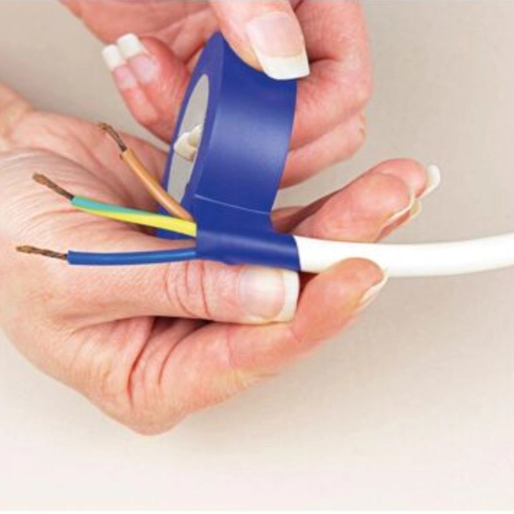 Kit nastro isolante in pvc autoestinguente multicolore per impianti sicuri *** colore blu, dimensioni 19 mm x 25 mt x...