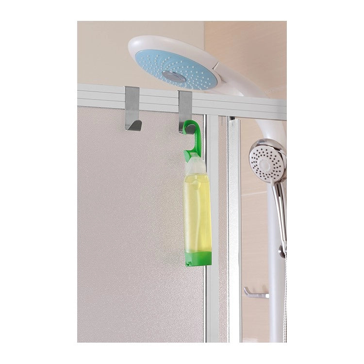 Set 2 appendini da bagno in acciaio satinato Ganci porta oggetti Feridras Linea Smart