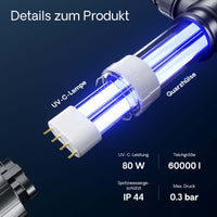 CUV-172 Chiarificatore acqua per laghetti Filtro luminoso 72W