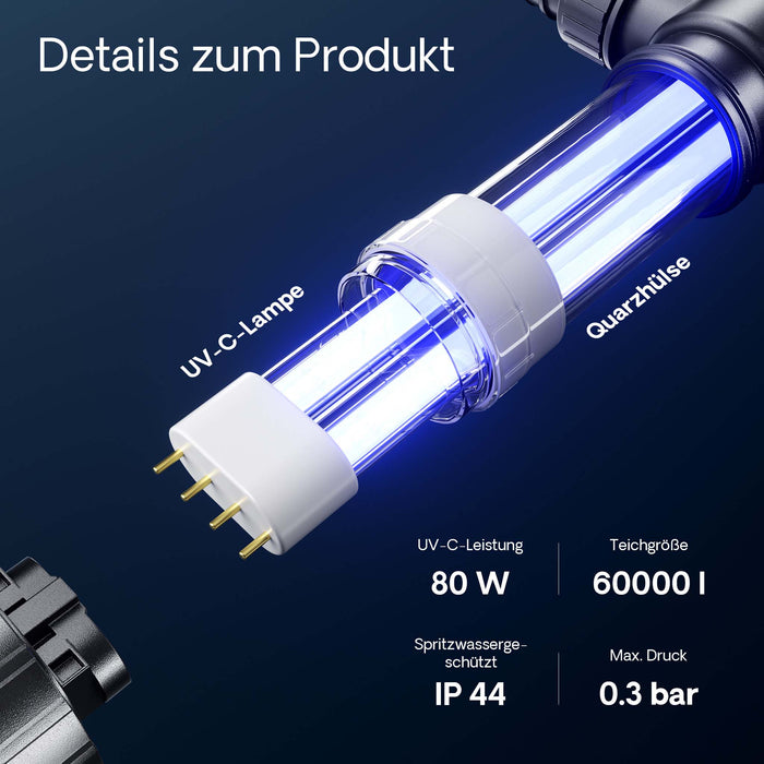 CUV-172 Chiarificatore acqua per laghetti Filtro luminoso 72W