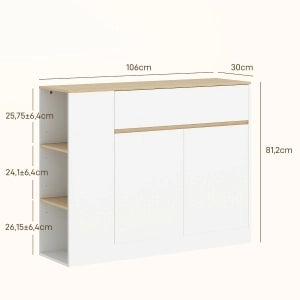 CREDENZA con ripiano regolabile 105 x 30 x 81,5 cm Bianco
