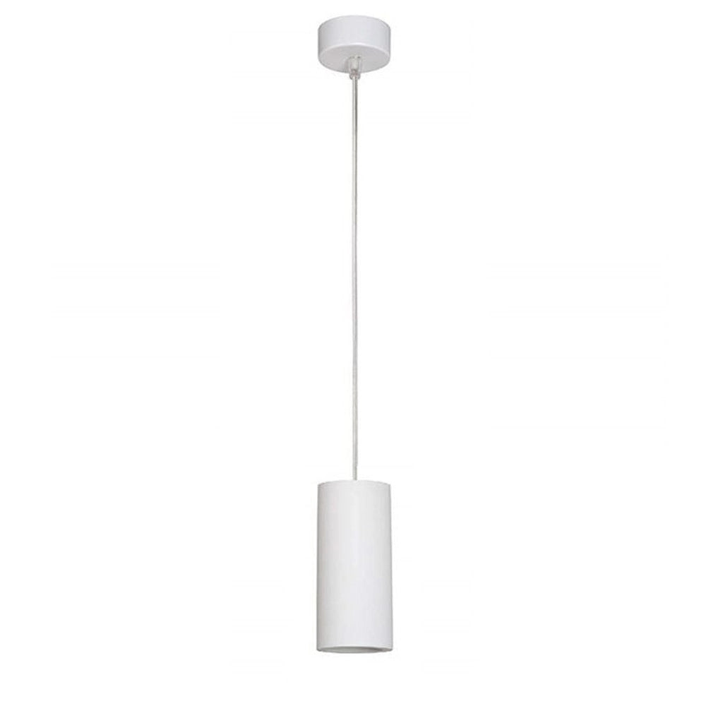 Trade Shop - Lampadario Faretto Cilindro Pendente A Sospensione Attacco Gu10 Bianco 15cm 99920 -