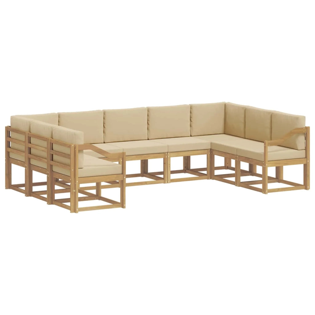 Set di divani da esterno 9 pz Bianco e Beige 3388237
