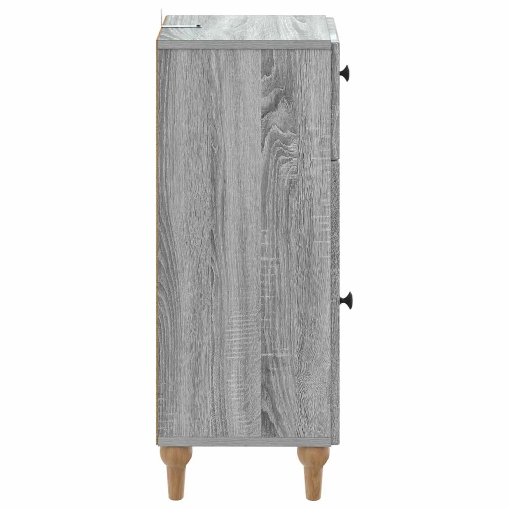 Mobiletto da Bagno ALKMAAR Sonoma grigio 30 x 31 x 80 cm 896171