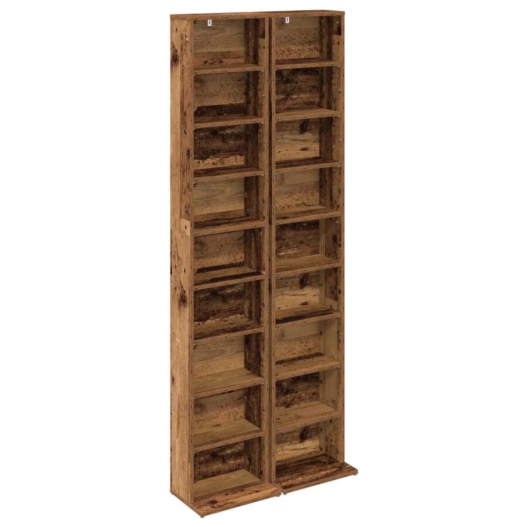 Mobile per CD 2 pz Legno antico 33 x 23,5 x 175 cm 8012655