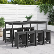Set Bar da Giardino 9 pz Grigio in Legno Massello di Pinocod mxl 83651