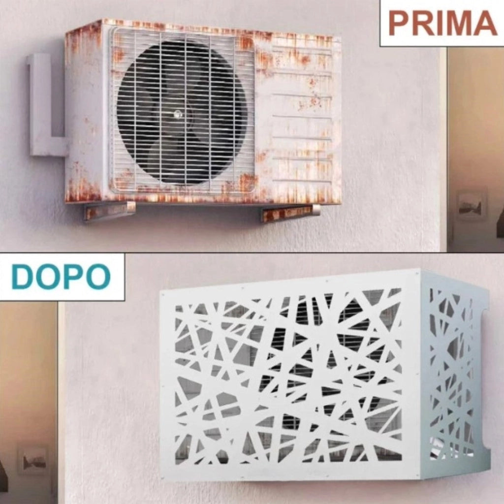 Copricondizionatore Copertura per Climatizzatore 86x44x68 cm Artist M in Alluminio Bianco