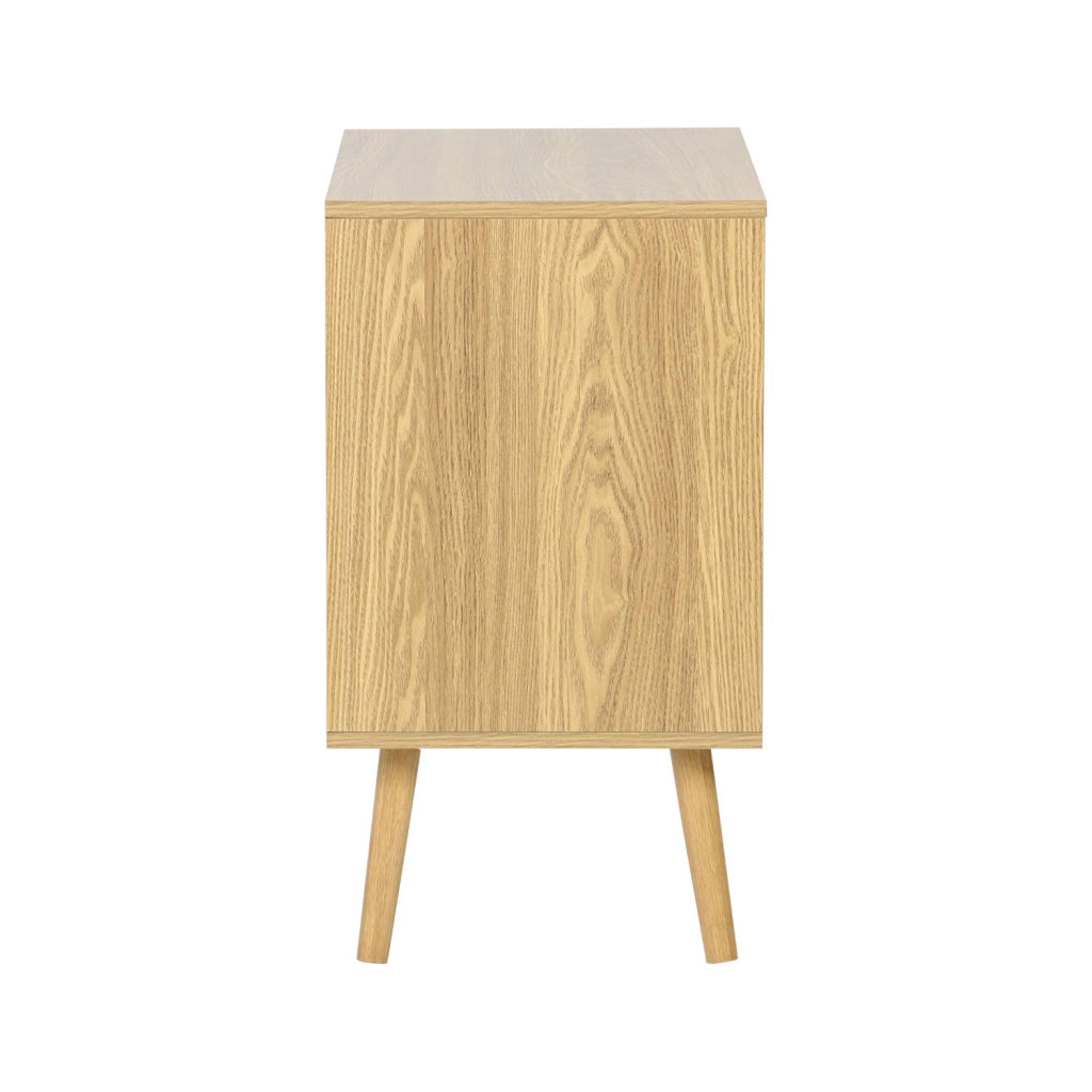 Credenza effetto noce 1 anta, 2 ripiani, 80cm, effetto frassino
