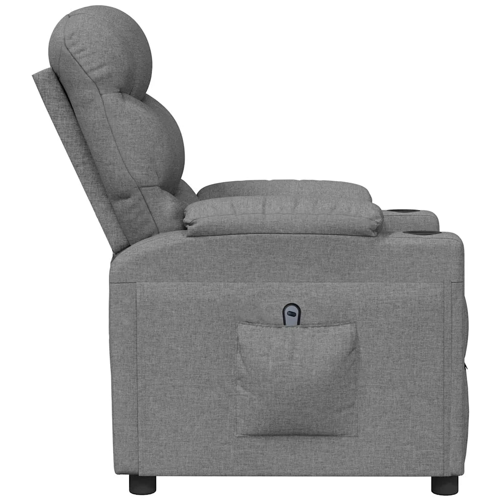 Poltrona Elettrica Reclinabile Grigio Chiaro in Tessuto 3143491