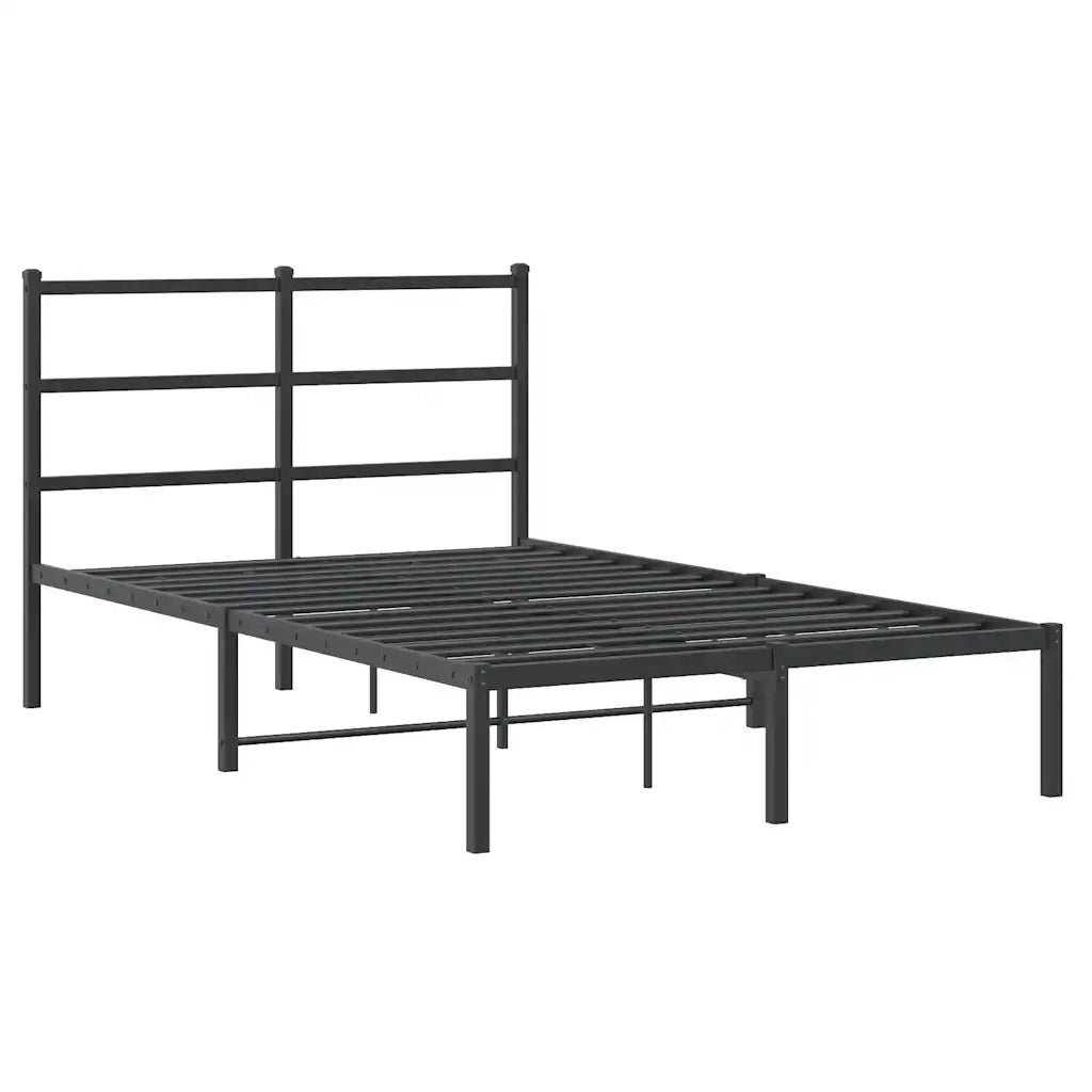 Giroletto con Testiera in Metallo Nero 120x190 cm 355362