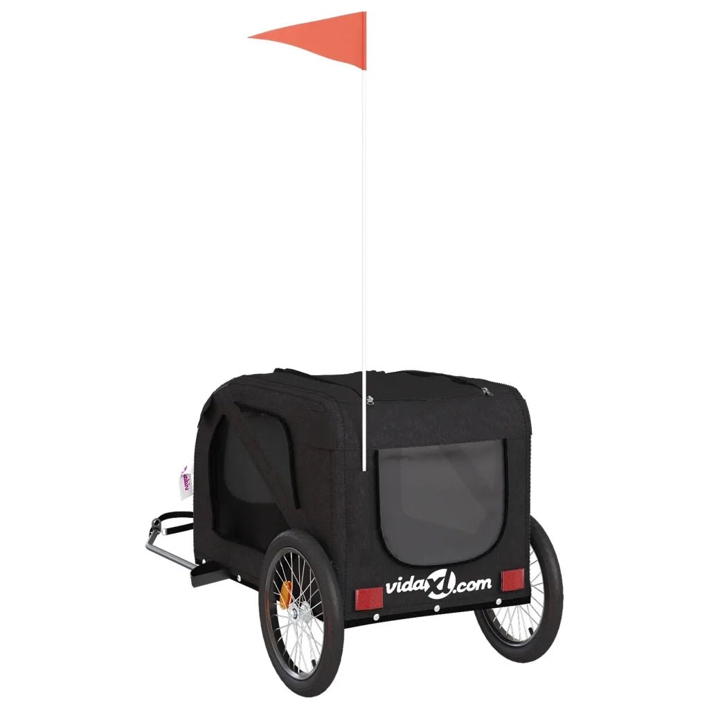 Rimorchio da Bici per Animali Nero Oxford e Ferro CFW6774300