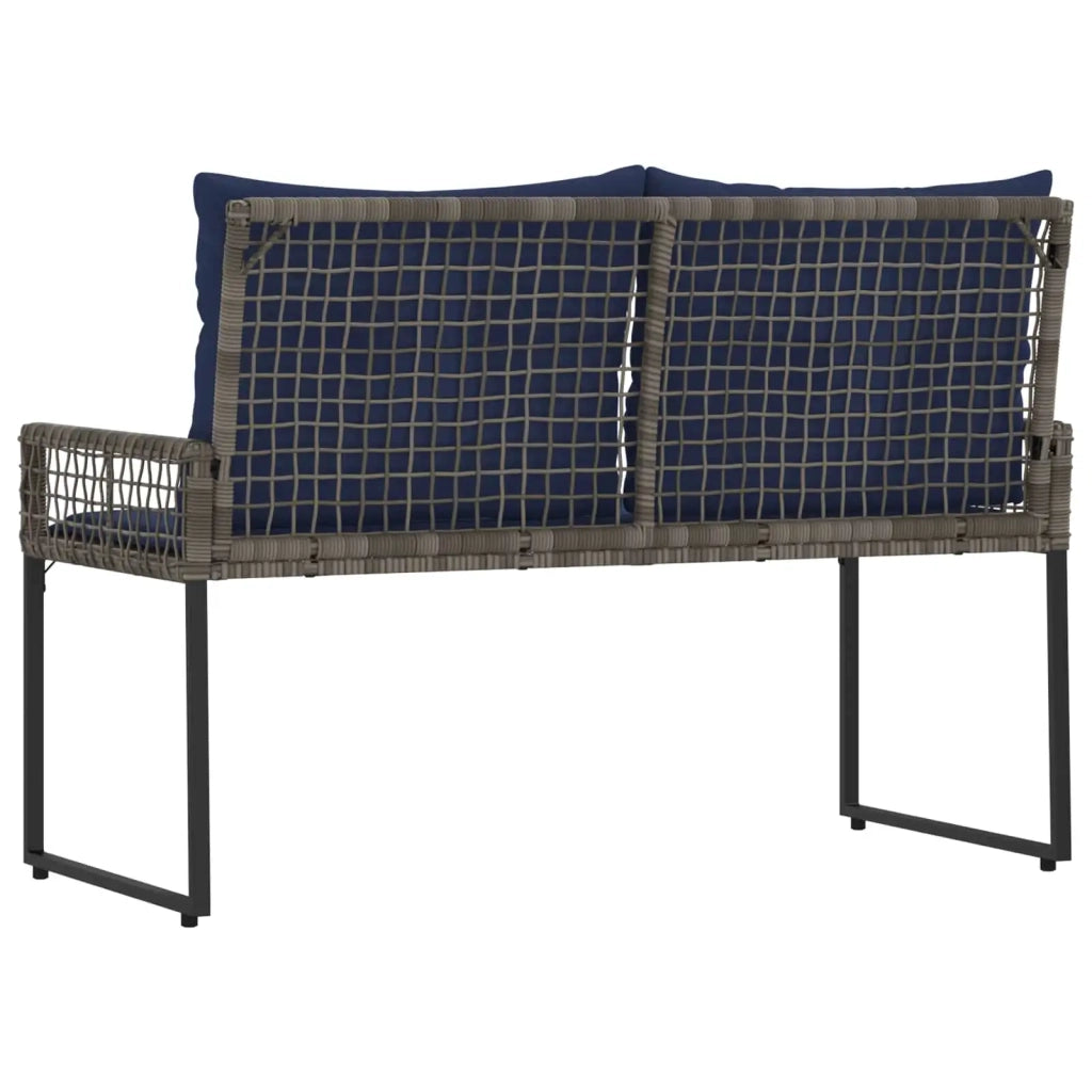 Panchina da esterno Grigio e Blu Navy 118 x 55 x 82 cm 42025180