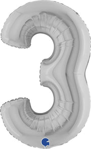 MAURY'S PALLONCINO MYLAR ARGENTATO "3" 26 POLLICI