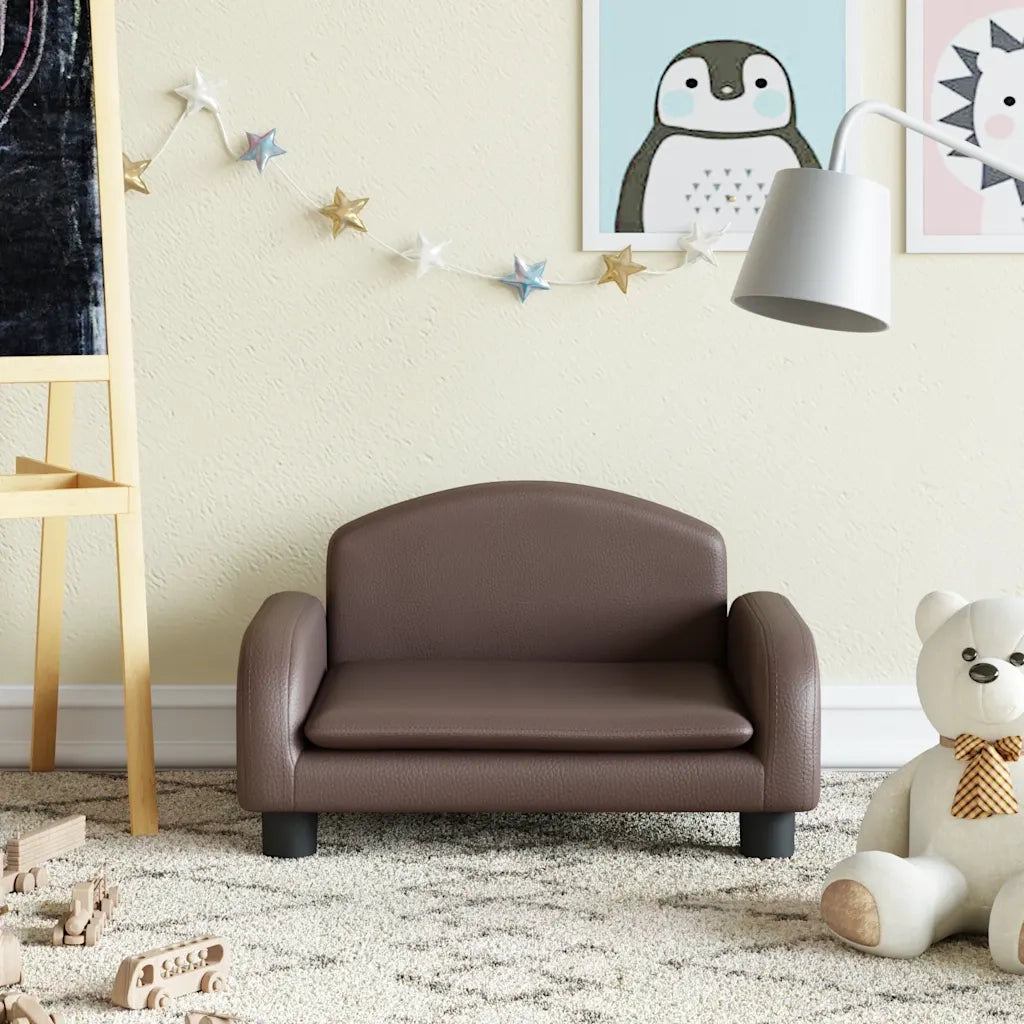 Divano | Divano da soggiorno | Sofa per Bambini Marrone 50x40x30 cm in Similpelle