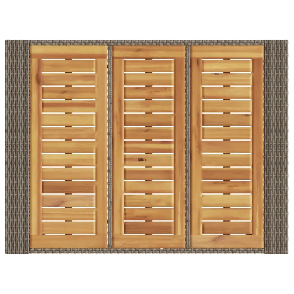 Tavolo Bar da Giardino Piano in Acacia 105x80x110 cm Polyrattan 368697