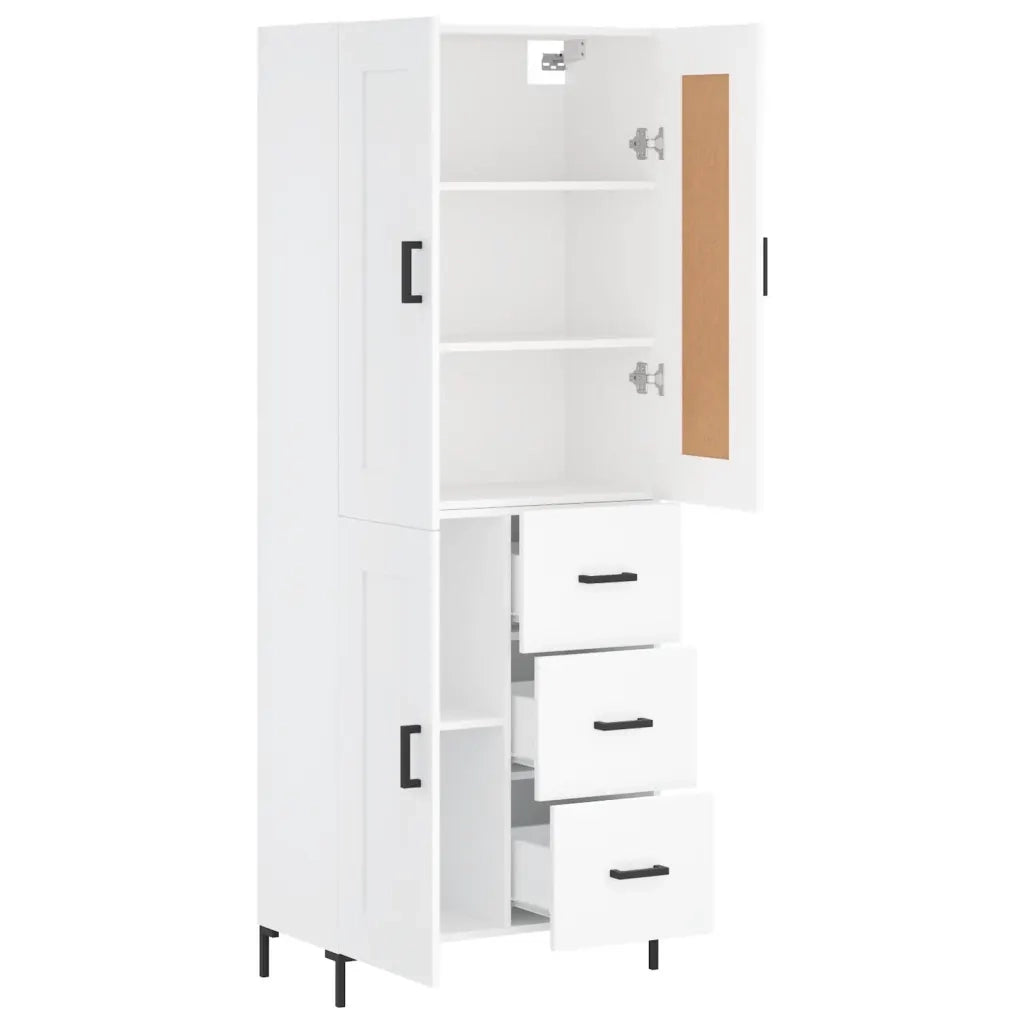 Credenza Bianca 69,5x34x180 cm in Legno Multistrato 3200001
