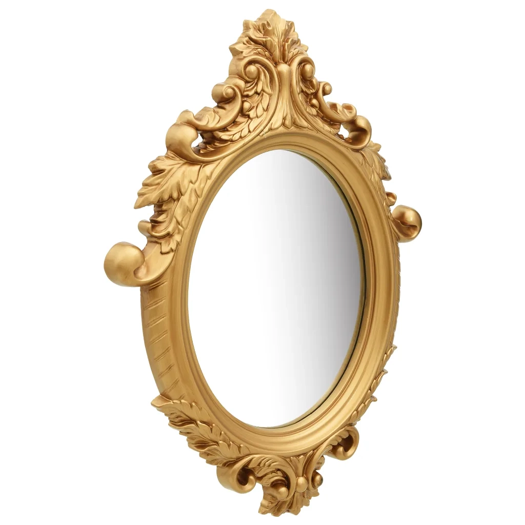 Specchio da Parete Stile Castello 56x76 cm Oro 320357